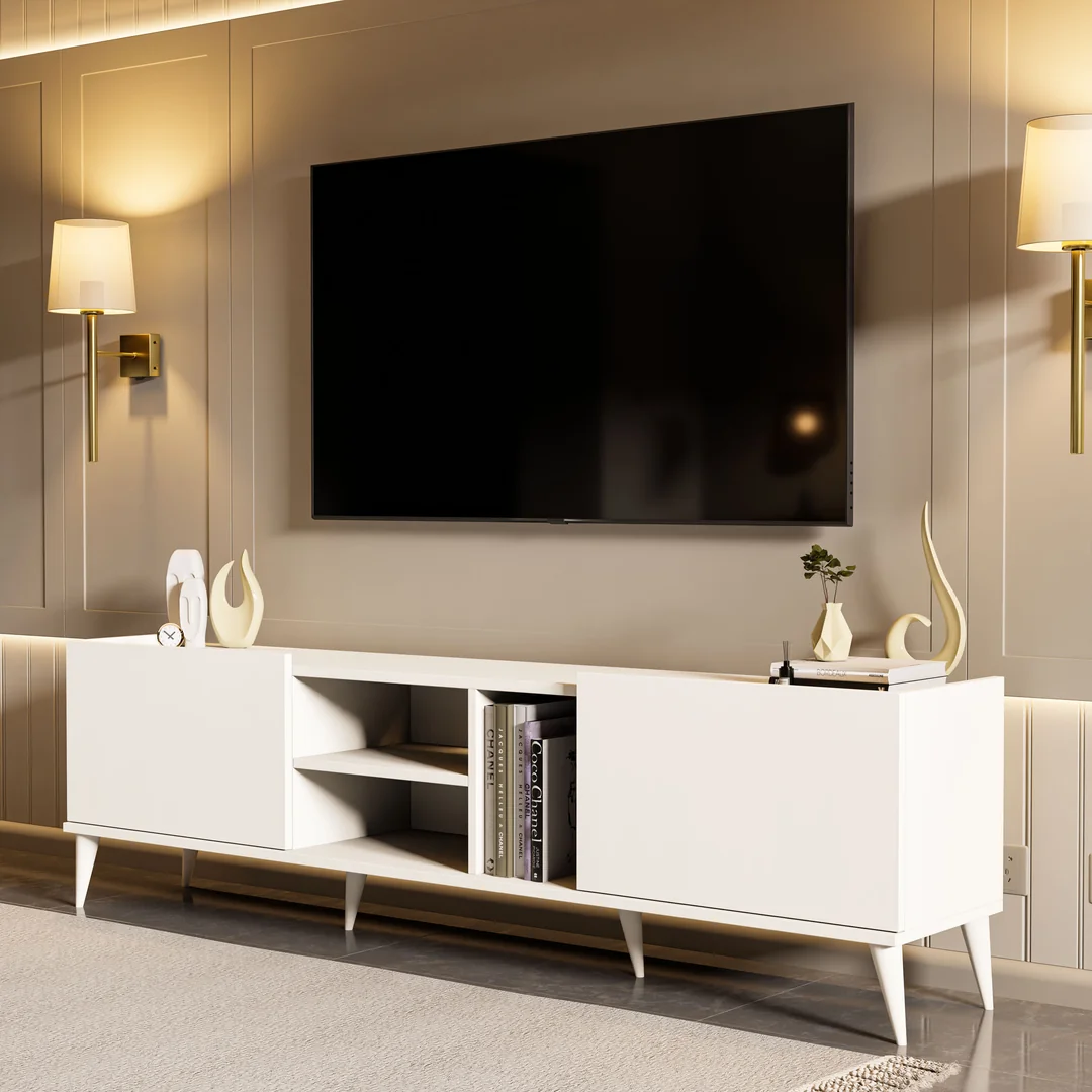 Έπιπλο Τηλεόρασης , 1320 Elegante Beyaz(Bute) Μ180xΠ34xΥ52 εκ., All4home